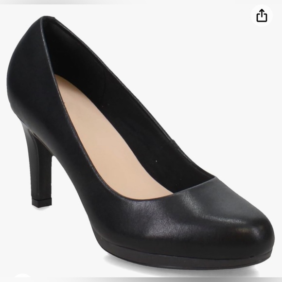 Clarks Collection Adriel Viola Black Dress Pump Ortholite Footbed 7 1/2 W - Picture 1 of 15